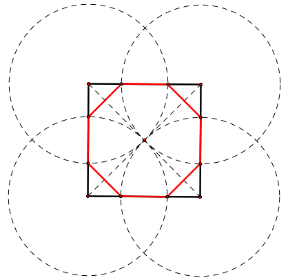construct a Regular octagon inside a circle (Step-by-Step) 