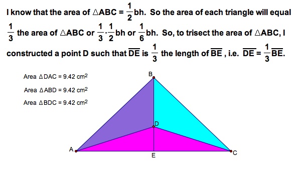 Trisections Of The Areas Of Triangles