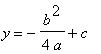 y = -b^2/(4*a)+c