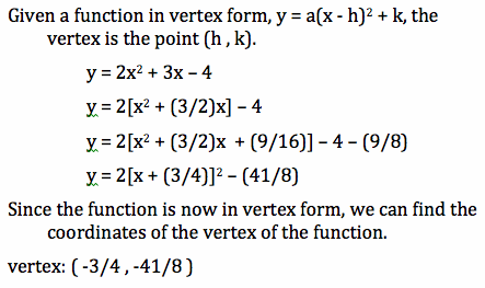 parabola equation vertex form