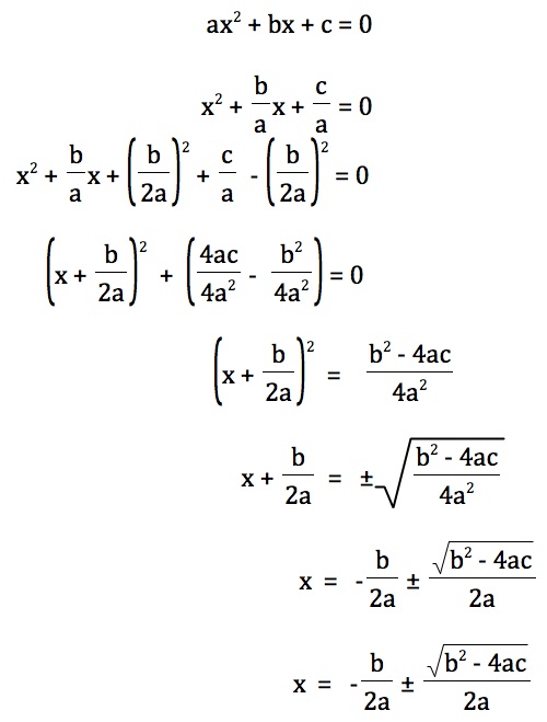 quadratic formula derivation