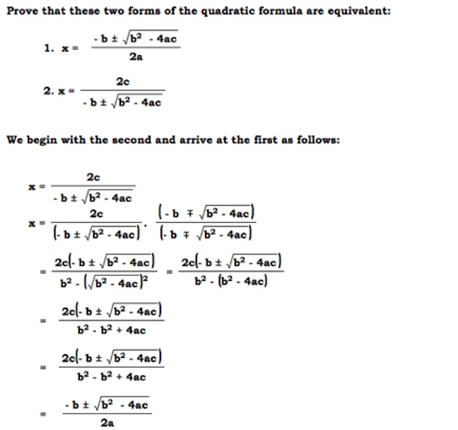 Teaching the Derivation of the Quadratic Formula