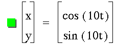 vector(x,y)=vector(cos([10*t]),sin([10*t]))