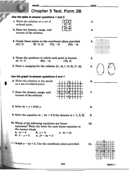 chapter 8 test form 2b algebra 1 answers