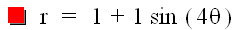 r = 1 + sin (4*theta)