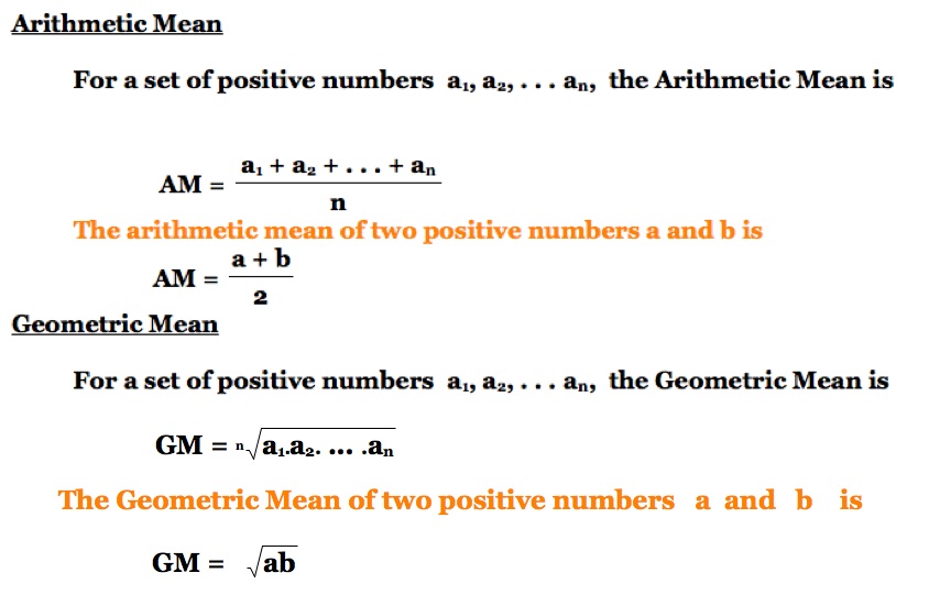 arithmetic mean vs geometric mean example