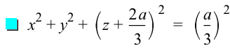 x^2+y^2+[z+2*a/3]^2=[a/3]^2