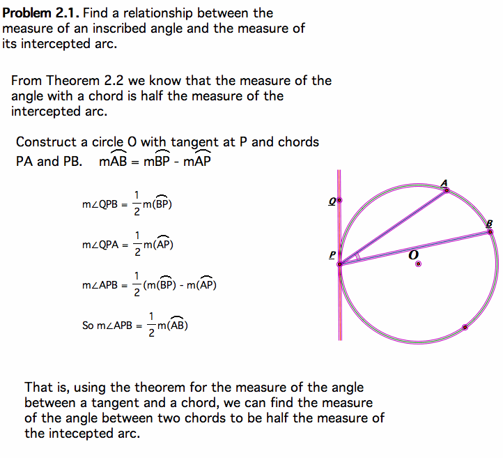 arcs angles chords