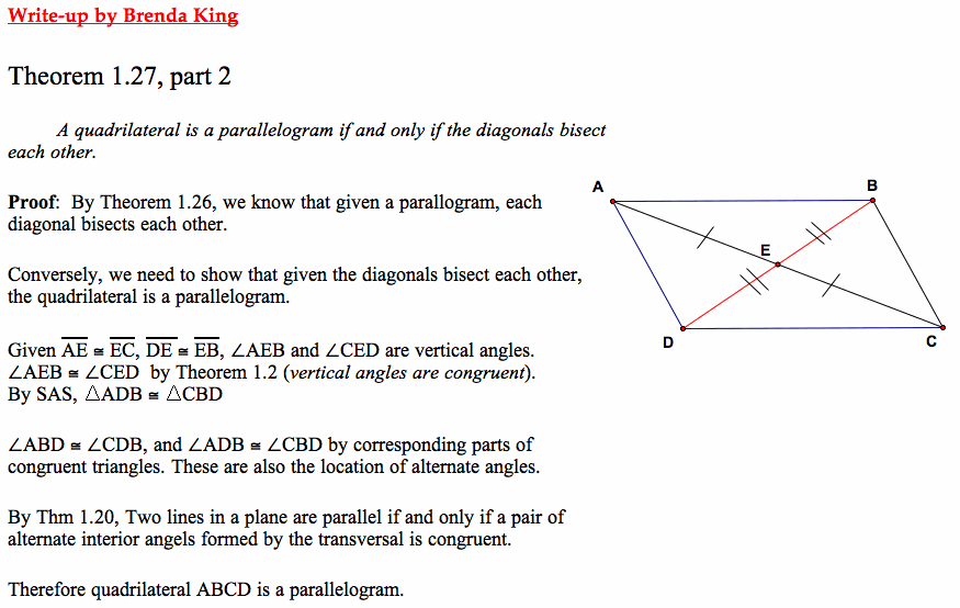 Parallelograms Opposite Angles are Congruent