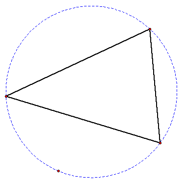 triangle with circle outside